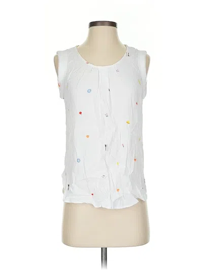 Pre-owned Joules Sleeveless Blouse In White