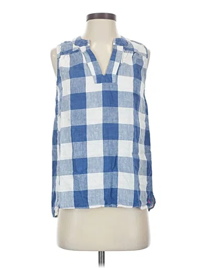 Pre-owned Joules Sleeveless Button Down Shirt In Blue