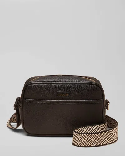 Joules Trent Womens Faux Leather Crossbody Bag In Brown