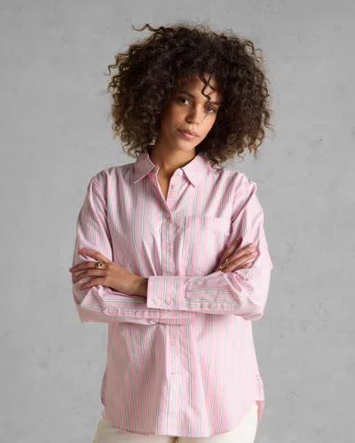 Joules Womens Boyfriend Oxford Shirt In Pink