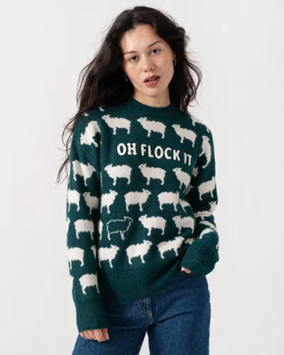 Joules Womens Flock Knit Jumper In Green