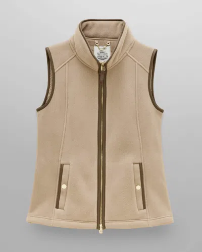 Joules Womens Heritage Gilet In Mink Brown