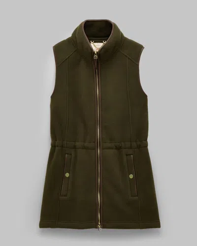 Joules Womens Heritage Longline Fleece Gilet In Green