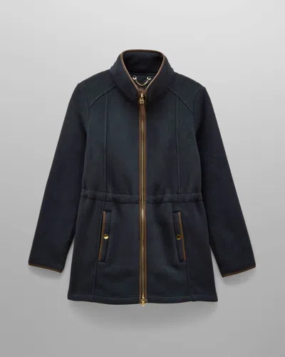 Joules Womens Heritage Longline Fleece Jacket In Blue