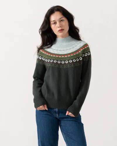 Joules Womens Landscape Fairisle Jumper In Green