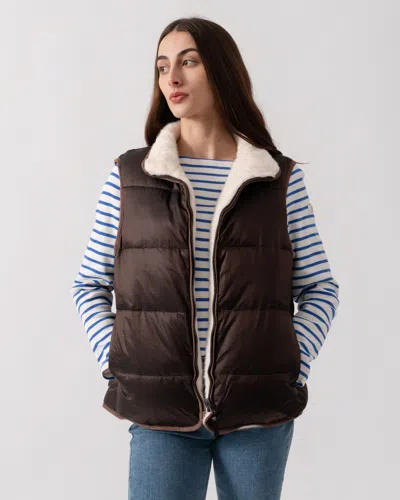 Joules Womens Reversible Faux Fur Gilet In Multi