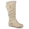 Journe Collection Collection Women's Wide Calf Jester-01 Boot In Beige