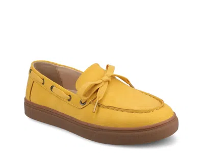 Journee Annamaria Boat Shoe In Orange