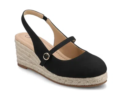 Journee Asmyna Espadrille Wedge Sandal In Black