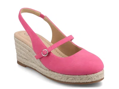 Journee Asmyna Espadrille Wedge Sandal In Pink