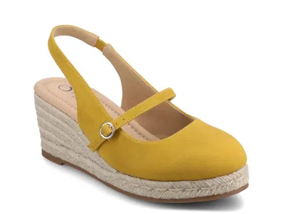 Journee Asmyna Espadrille Wedge Sandal In Yellow