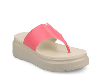 Journee Carah Wedge Sandal In Orange