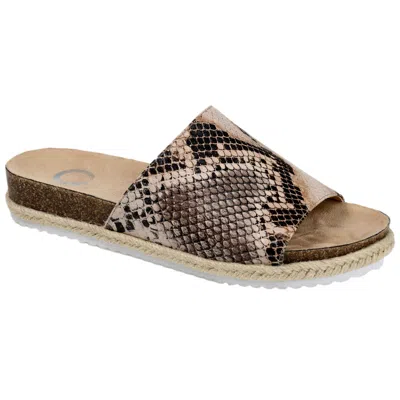 Journee Celine Slide Snake Celine-snk Women's In Brown