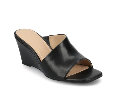 Journee Clementine Wedge Sandal In Black