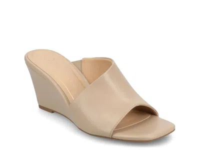 Journee Clementine Wedge Sandal In Neutral