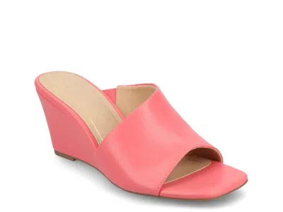 Journee Clementine Wedge Sandal In Pink