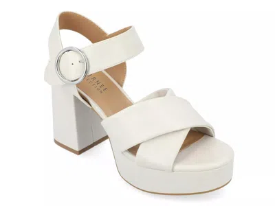 Journee Collection Akeely Platform Sandal In White