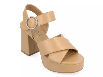 Journee Collection Akeely Platform Sandal In Gold