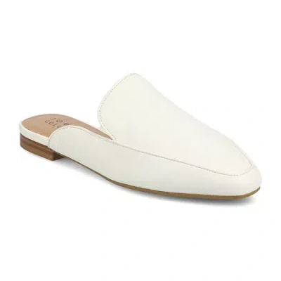 Journee Collection Akza Womens Square Mules In White