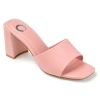 Journee Collection Alisia Womens Round Open Toe Block Heel Pumps In Pink