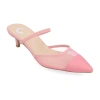 Journee Collection Allana Womens Pointed Closed Toe Kitten Heel Pumps In Pink