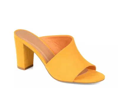 Journee Collection Allea Block Heel Mule In Mustard