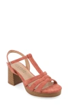Journee Collection Alyce Block Heel T-strap Platform Sandal In Brick