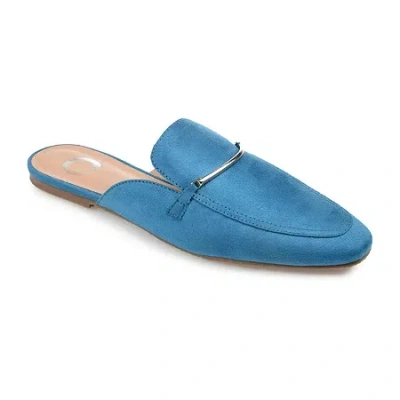 Journee Collection Ameena Womens Round Closed Toe Mules In Blue