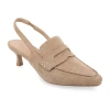 Journee Collection Amory Womens Square Closed Toe Kitten Heel Pumps In Sand