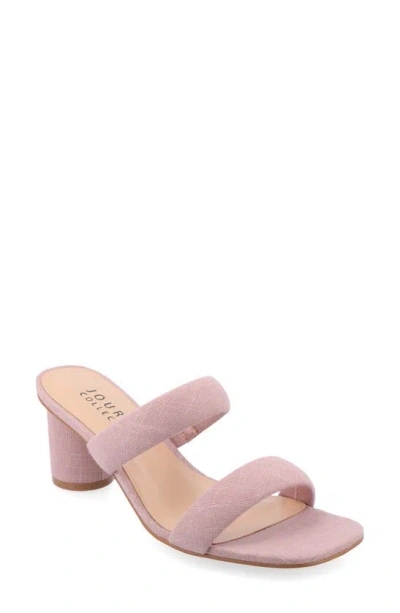 Journee Collection Women's Aniko Tru Comfort Double Strap Block Heel Sandals In Blush