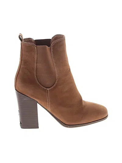 Pre-owned Journee Collection Ankle Boots In Brown