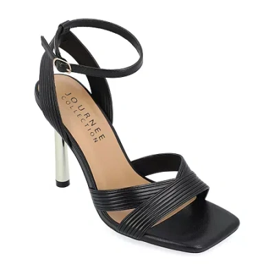 Journee Collection Annett Womens Square Open Toe Stiletto Heel Pumps In Black