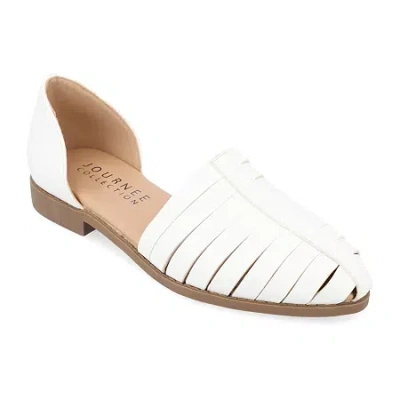 Journee Collection Anyah Womens Pointed Ballet Flats In White
