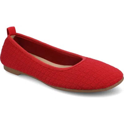 Journee Collection Womens Round Closed Toe Ballet Flats In Red