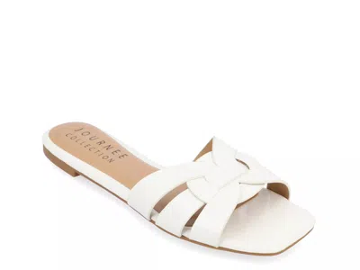 Journee Collection Arrina Slide Sandal In White