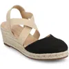 Journee Collection Women's Ashlee Espadrille Platform Wedge Sandals In Black