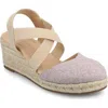 Journee Collection Women's Ashlee Espadrille Platform Wedge Sandals In Lilac