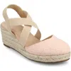 Journee Collection Women's Ashlee Espadrille Platform Wedge Sandals In Pink