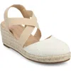 Journee Collection Women's Ashlee Espadrille Platform Wedge Sandals In White
