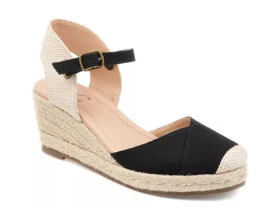 Journee Collection Ashlyn Espadrille Wedge Sandal In Black