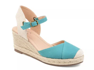 Journee Collection Ashlyn Espadrille Wedge Sandal In Blue