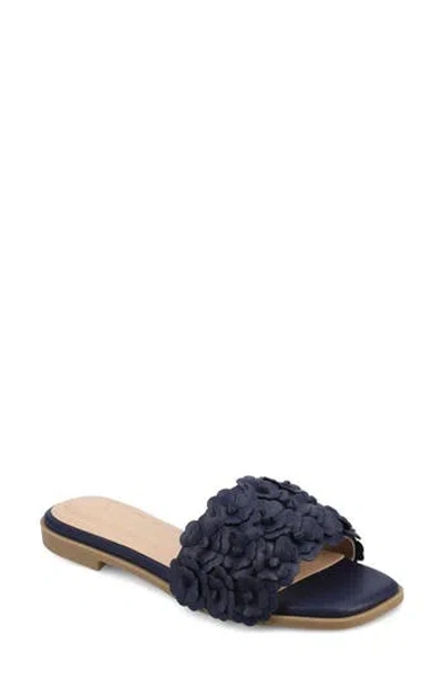 Journee Collection Azalea Slide Sandal In Blue