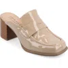 Journee Collection Bayley Mule Pump In Patent/taupe