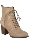 Journee Collection Baylor Boots Women's 7.5 Taupe Block Heel Ankle Bootie Tf1233 (7.5,brown)