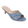 Journee Collection Berkly Womens Round Open Toe Kitten Heel Pumps In Blue