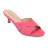 Journee Collection Berkly Womens Round Open Toe Kitten Heel Pumps In Pink