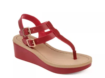Journee Collection Bianca Wedge Sandal In Red