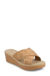 Journee Collection Biara Platform Wedge Sandal In Cork