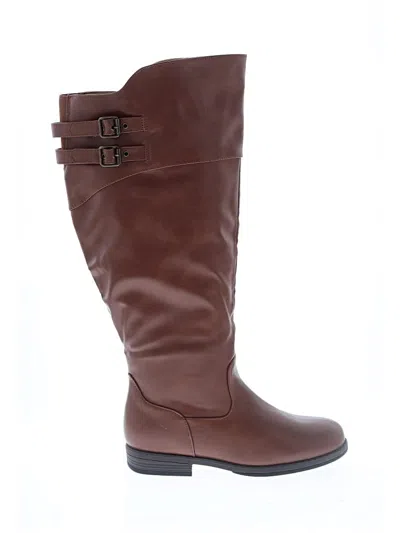 Pre-owned Journee Collection Boots In Brown