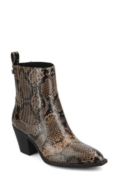 Journee Collection Braylee Western Chelsea Boot In Animal Print